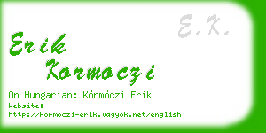 erik kormoczi business card